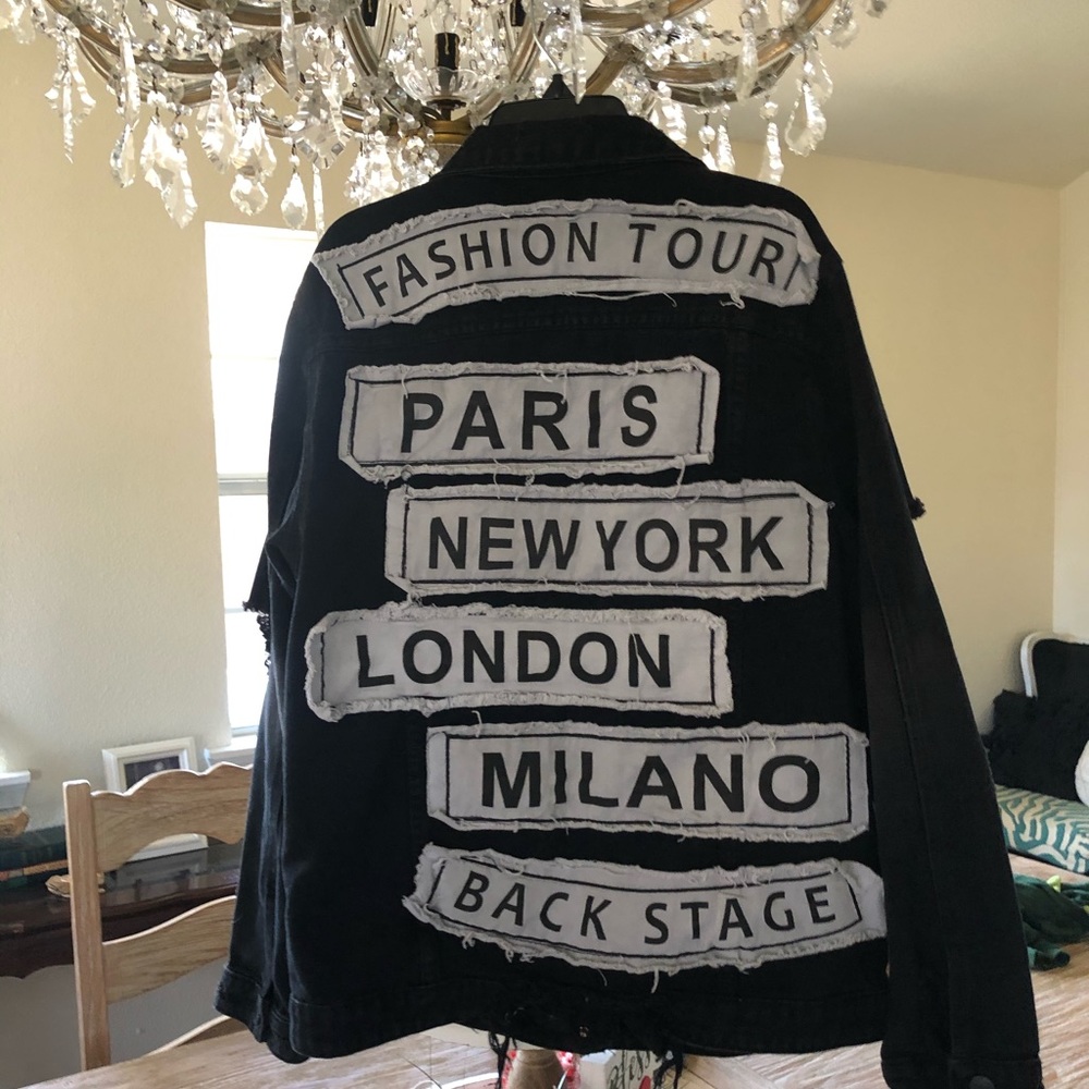 Distressed denim jacket